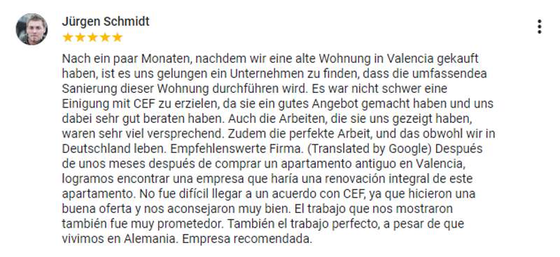 Opiniones sobre CEF VALENCIA reforma de piso en Ciutat Vella de Valencia